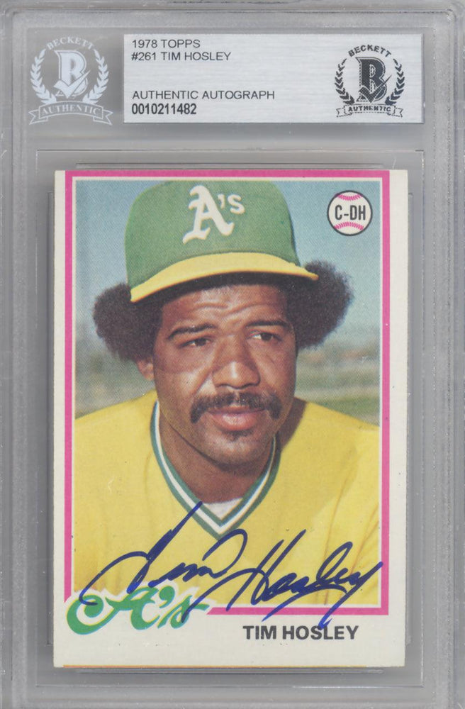 Tim Hosley Autographed 1978 Topps Card #261 Oakland A's Beckett BAS #10211482 - RSA