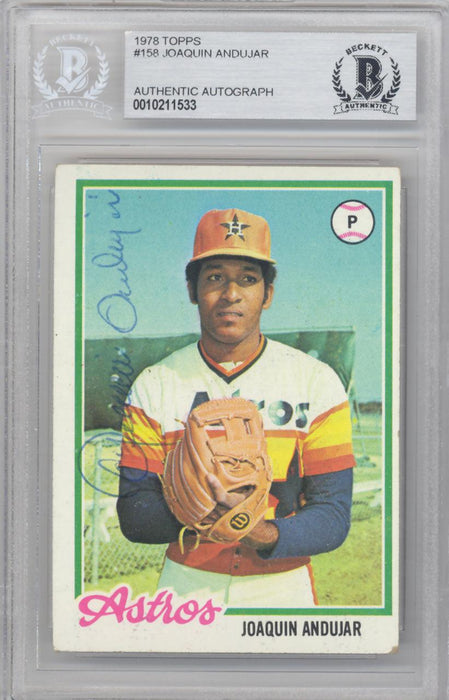 Joaquin Andujar Autographed 1978 Topps Card #158 Houston Astros Beckett BAS #10211533 - RSA