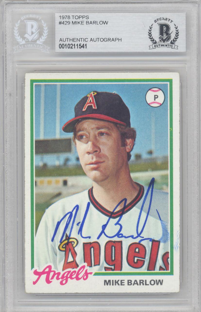 Mike Barlow Autographed 1978 Topps Card #429 California Angels Beckett BAS #10211541 - RSA