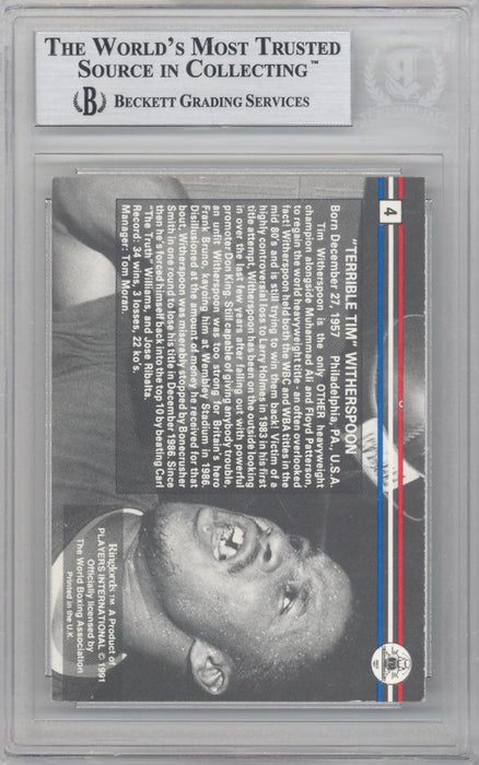 Tim Witherspoon Autographed 1991 Ringlords Card #4 Beckett BAS #10211708 - RSA