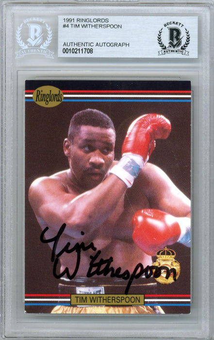 Tim Witherspoon Autographed 1991 Ringlords Card #4 Beckett BAS #10211708 - RSA
