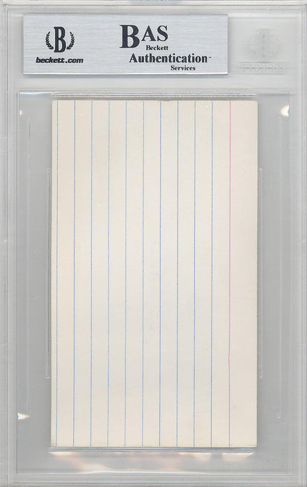 Lloyd Waner Autographed 3x5 Index Card Pittsburgh Pirates Beckett BAS #10213115 - RSA