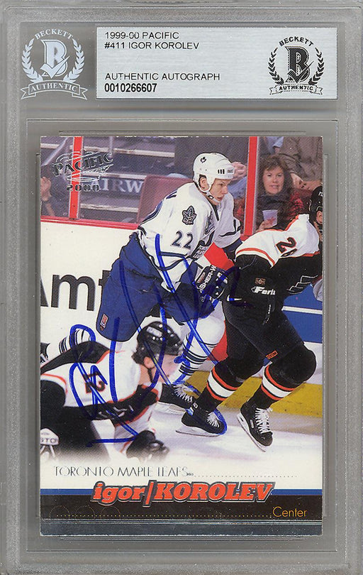 Igor Korolev Autographed 1999-00 Pacific Card #411 Toronto Maple Leafs Beckett BAS #10266607 - RSA
