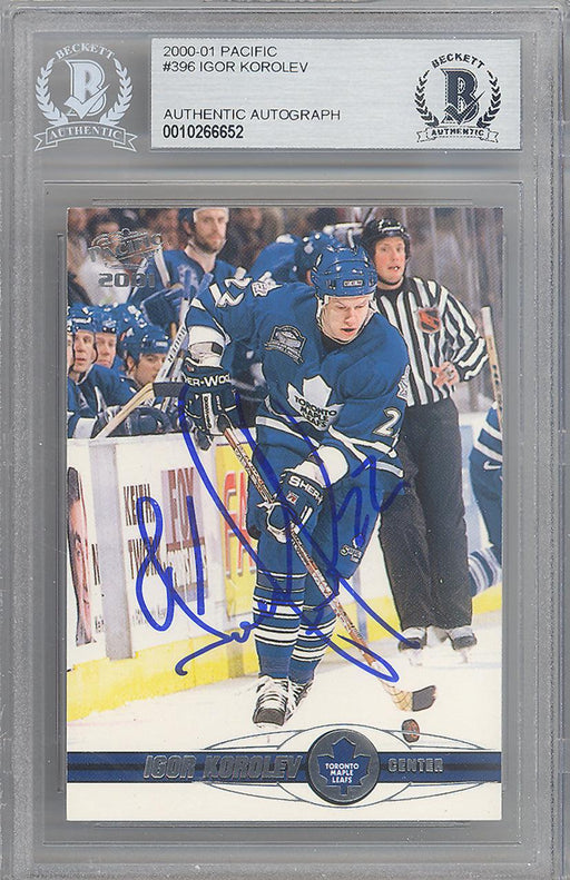 Igor Korolev Autographed 2000-01 Pacific Card #396 Toronto Maple Leafs Beckett BAS #10266652 - RSA