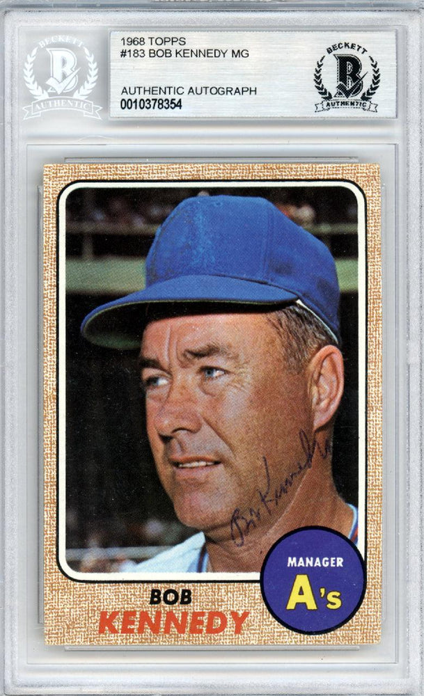 Bob Kennedy Autographed 1968 Topps Card #183 Oakland A's Beckett BAS #10378354 - RSA