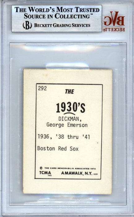 Emerson Dickman Autographed 1972 TCMA Card #292 Boston Red Sox Beckett BAS #10378379 - RSA