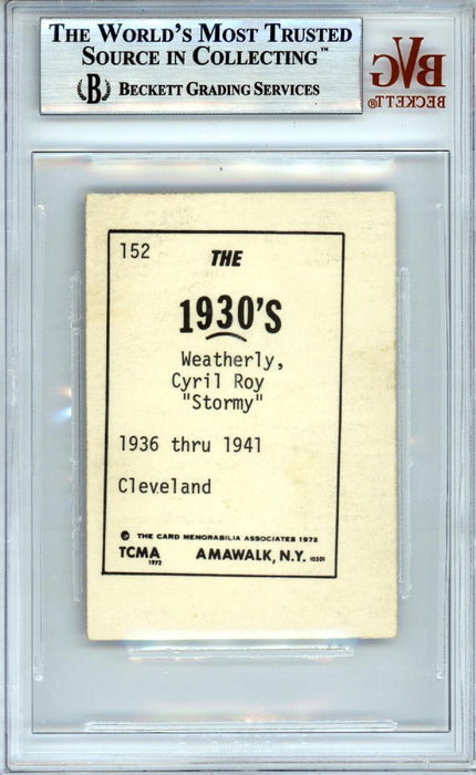 Roy Weatherly Autographed 1972 TCMA Card #152 Cleveland Indians Beckett BAS #10378418 - RSA