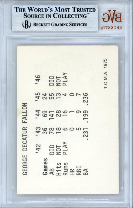 George Fallon Autographed 1975 TCMA Card #22 St. Louis Cardinals Beckett BAS #10378480 - RSA