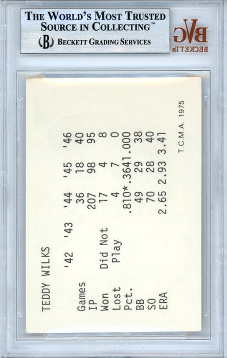 Ted Wilks Autographed 1975 TCMA Card #63 St. Louis Cardinals Beckett BAS #10378485 - RSA