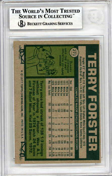 Terry Forster Autographed 1977 Topps Card #271 Chicago White Sox Beckett BAS #10378659 - RSA