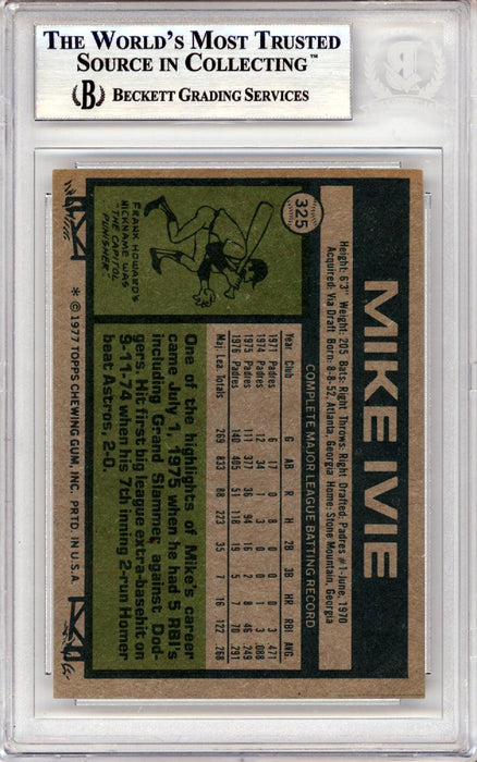 Mike Ivie Autographed 1977 Topps Card #325 San Diego Padres Beckett BAS #10378661 - RSA