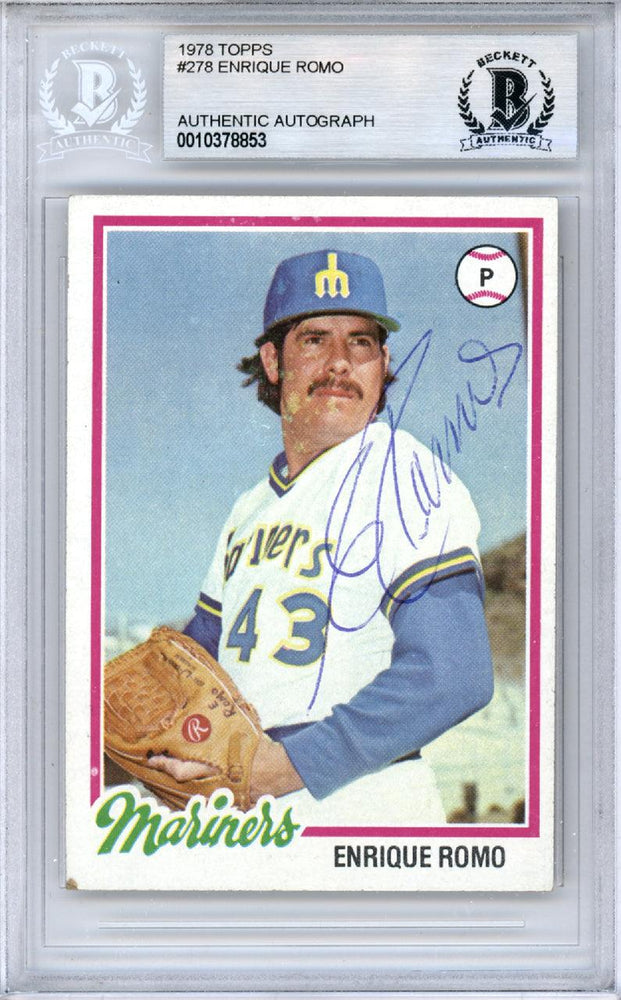 Enrique Romo Autographed 1978 Topps Rookie Card #278 Seattle Mariners Beckett BAS #10378853 - RSA