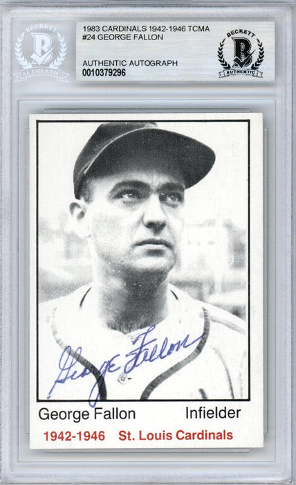 George Fallon Autographed 1983 TCMA Card #24 St. Louis Cardinals Beckett BAS #10379296 - RSA
