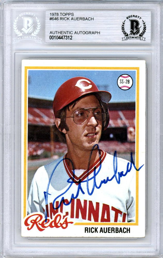 Rick Auerbach Autographed 1978 Topps Card #646 Cincinnati Reds Beckett BAS #10447312 - RSA