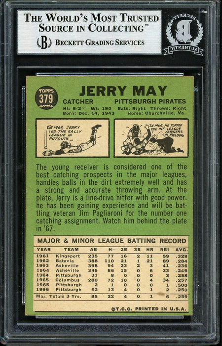 Jerry May Autographed 1967 Topps Card #379 Pittsburgh Pirates Beckett BAS #12409510 - RSA
