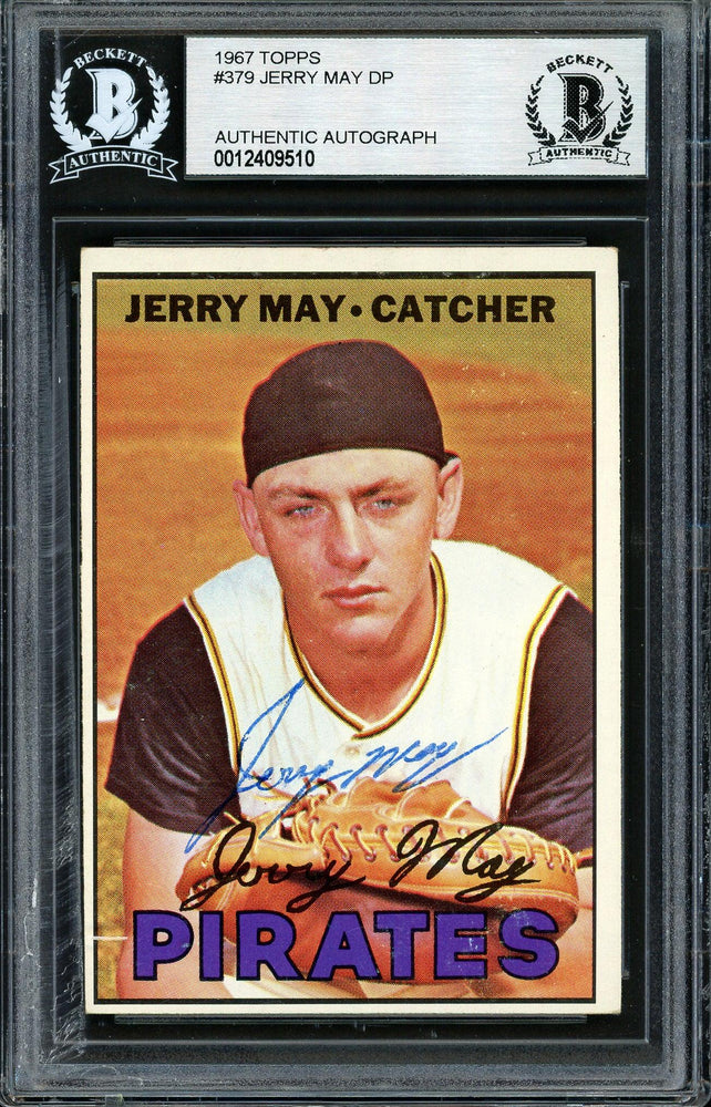 Jerry May Autographed 1967 Topps Card #379 Pittsburgh Pirates Beckett BAS #12409510 - RSA
