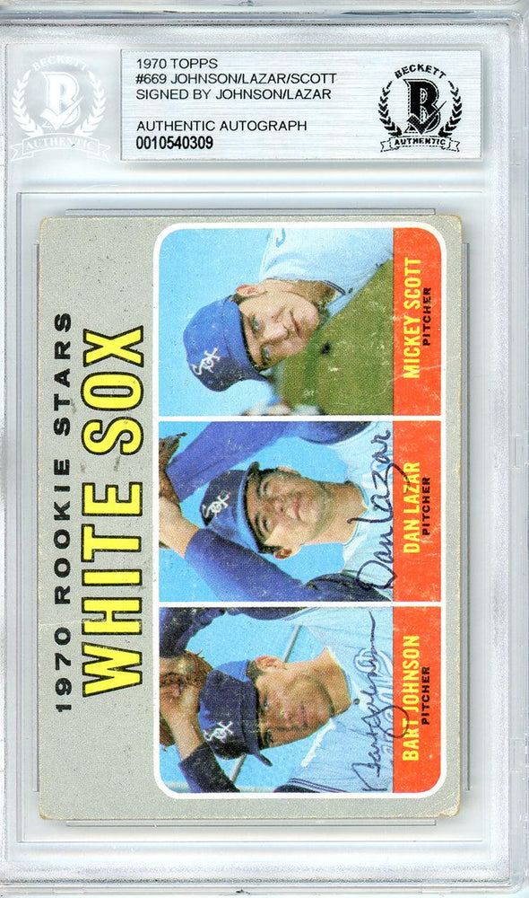 Bart Johnson & Dan Lazar Autographed 1970 Topps Card #669 Chicago White Sox Beckett BAS #10540309 - RSA