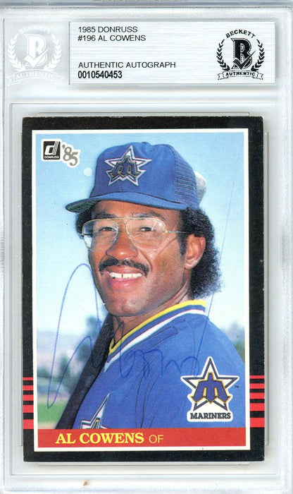 Al Cowens Autographed 1985 Donruss Card #196 Seattle Mariners Beckett BAS #10540453 - RSA