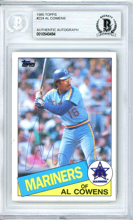 Al Cowens Autographed 1985 Topps Card #224 Seattle Mariners Beckett BAS #10540494 - RSA