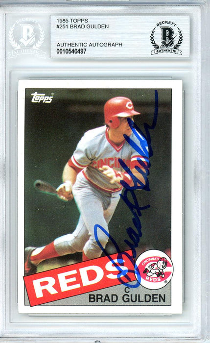 Brad Gulden Autographed 1985 Topps Card #251 Cincinnati Reds Beckett BAS #10540497 - RSA