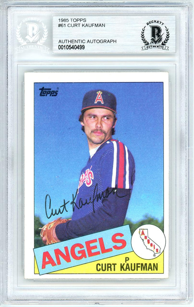 Curt Kaufman Autographed 1985 Topps Card #61 California Angels Beckett BAS #10540499 - RSA