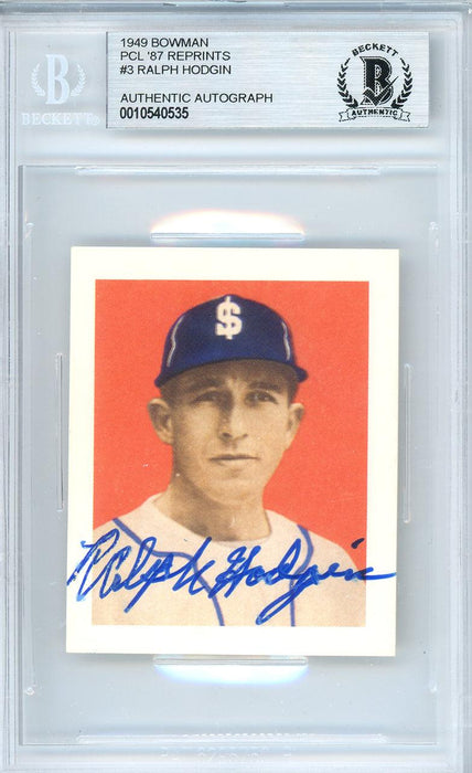 Ralph Hodgin Autographed 1987 CCC Reprint Card #3 Beckett BAS #10540535 - RSA