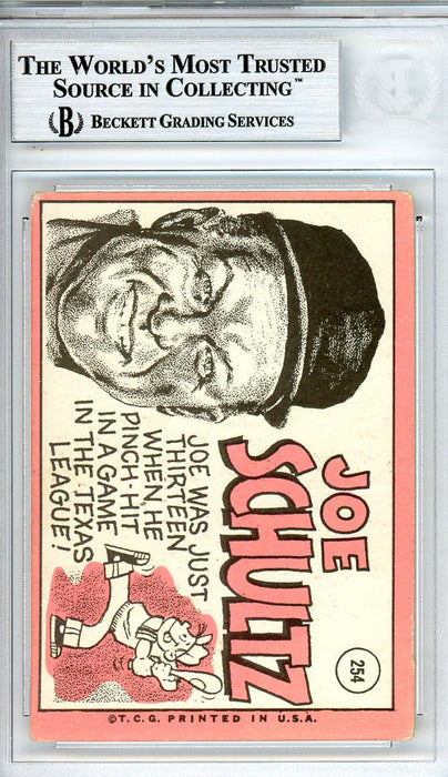 Joe Schultz Autographed 1969 Topps Card #254 Seattle Pilots Beckett BAS #10712051 - RSA