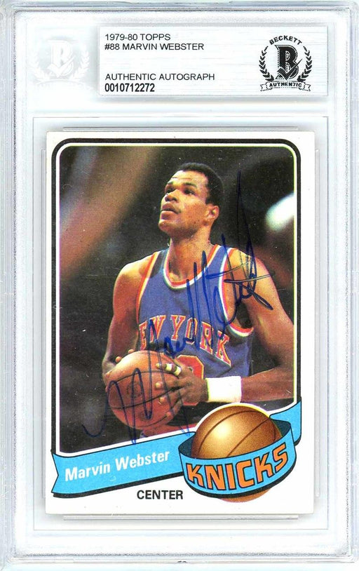 Marvin Webster Autographed 1979-80 Topps Card #88 New York Knicks Beckett BAS #10712272 - RSA