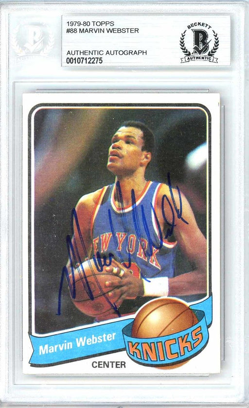 Marvin Webster Autographed 1979-80 Topps Card #88 New York Knicks Beckett BAS #10712275 - RSA