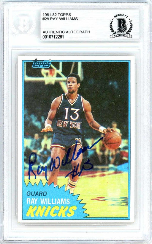 Ray Williams Autographed 1981-82 Topps Card #28 New York Knicks Beckett BAS #10712281 - RSA