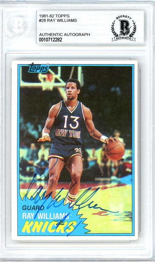 Ray Williams Autographed 1981-82 Topps Card #28 New York Knicks Beckett BAS #10712282 - RSA