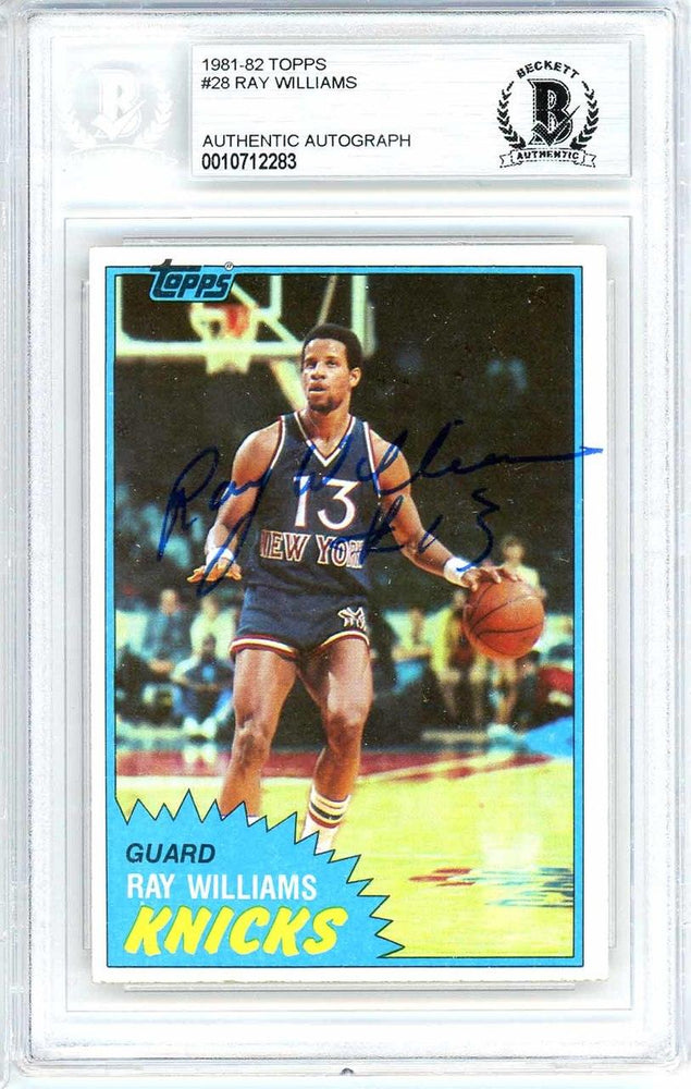 Ray Williams Autographed 1981-82 Topps Card #28 New York Knicks Beckett BAS #10712283 - RSA