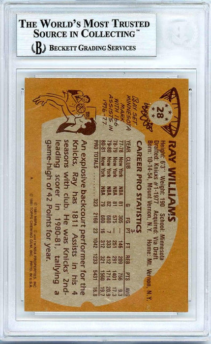 Ray Williams Autographed 1981-82 Topps Card #28 New York Knicks Beckett BAS #10712285 - RSA