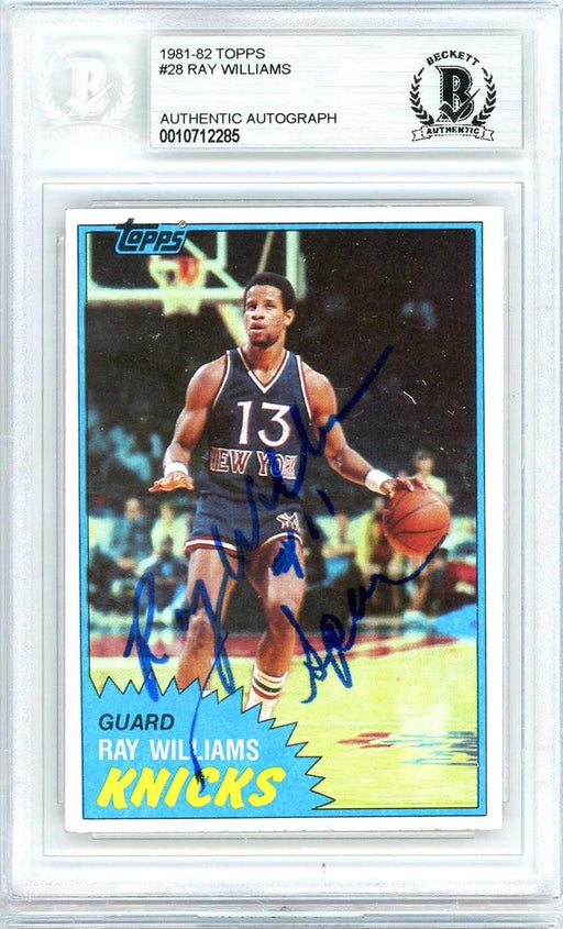 Ray Williams Autographed 1981-82 Topps Card #28 New York Knicks Beckett BAS #10712285 - RSA