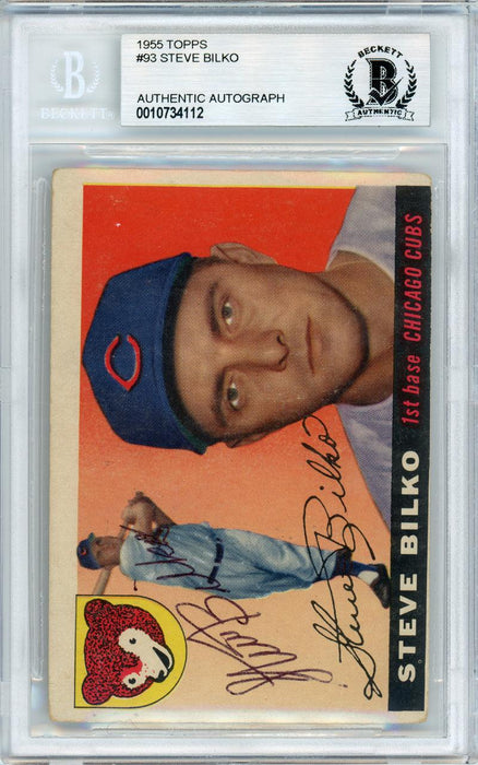 Steve Bilko Autographed 1955 Topps Card #93 Chicago Cubs Beckett BAS #10734112 - RSA