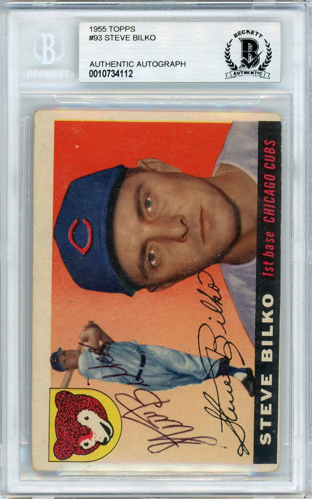 Steve Bilko Autographed 1955 Topps Card #93 Chicago Cubs Beckett BAS #10734112 - RSA