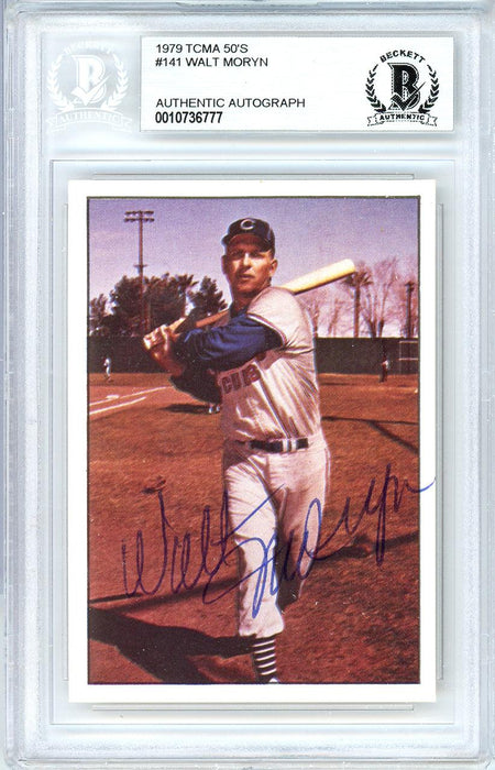 Walt Moryn Autographed 1979 TCMA Card #141 Chicago Cubs Beckett BAS #10736777 - RSA