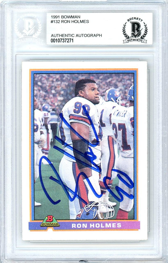 Ron Solmes Ron Holmes Autographed 1991 Bowman Card #132 Denver Broncos Beckett BA ...