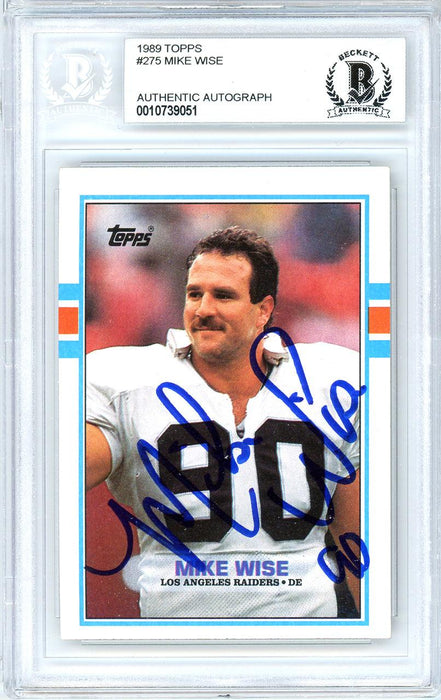 Mike Wise Autographed 1989 Topps Rookie Card #275 Los Angeles Raiders Beckett BAS #10739051 - RSA