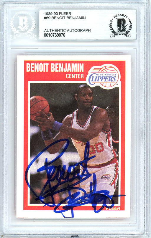 Benoit Benjamin Autographed 1989-90 Fleer Card #69 Los Angeles Clippers Beckett BAS #10739076 - RSA