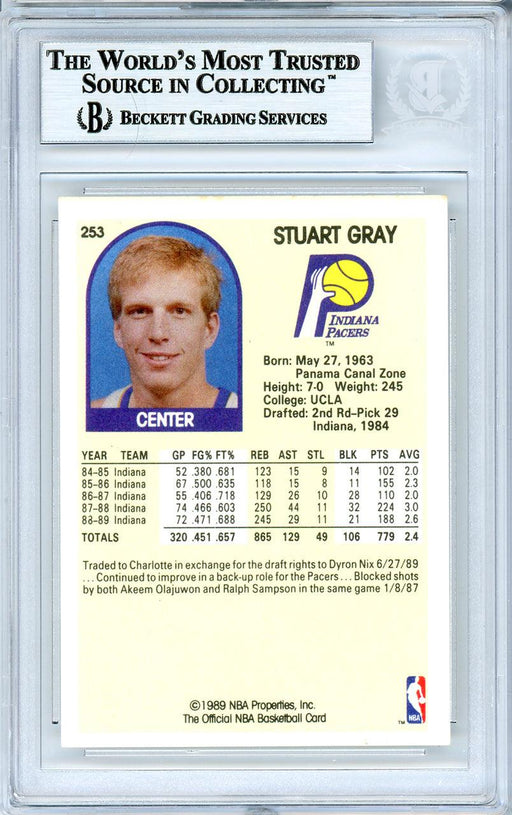 Stuart Gray Autographed 1989-90 Hoops Card #253 Indiana Pacers Beckett BAS #10739131 - RSA