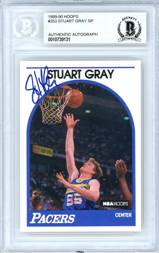 Stuart Gray Autographed 1989-90 Hoops Card #253 Indiana Pacers Beckett BAS #10739131 - RSA
