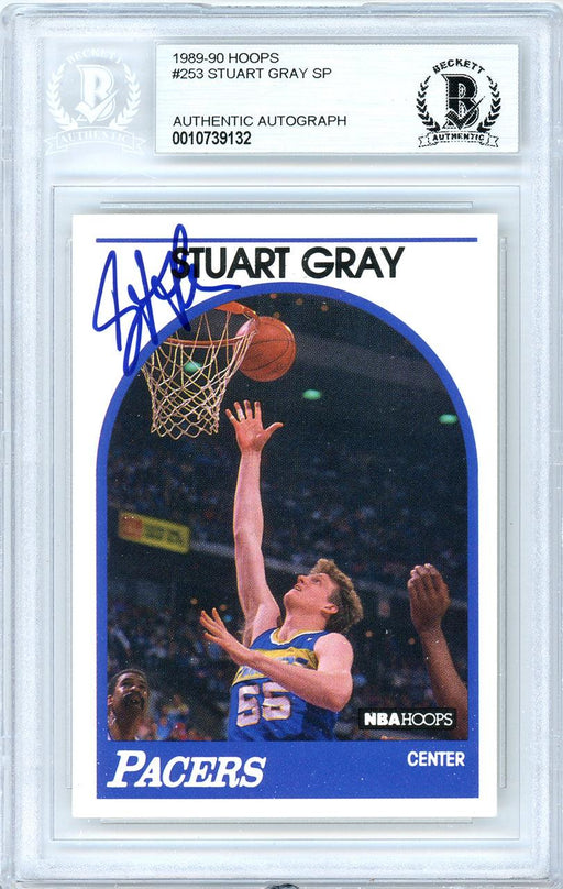 Stuart Gray Autographed 1989-90 Hoops Card #253 Indiana Pacers Beckett BAS #10739132 - RSA