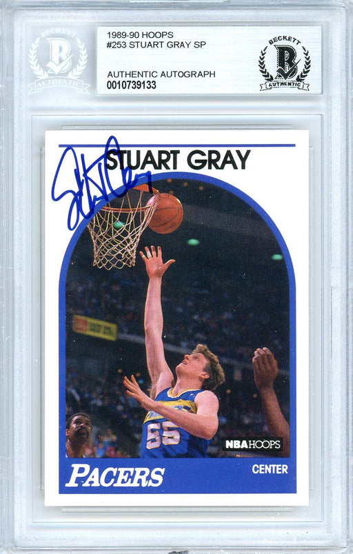 Stuart Gray Autographed 1989-90 Hoops Card #253 Indiana Pacers Beckett BAS #10739133 - RSA