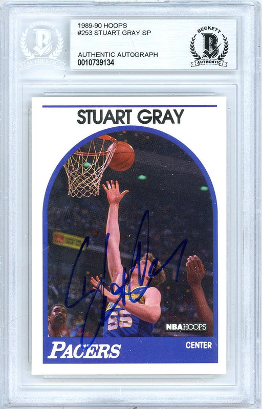 Stuart Gray Autographed 1989-90 Hoops Card #253 Indiana Pacers Beckett BAS #10739134 - RSA