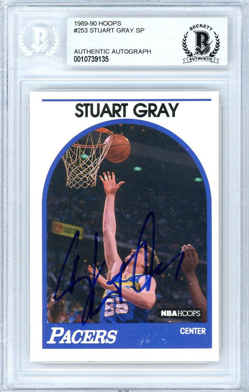 Stuart Gray Autographed 1989-90 Hoops Card #253 Indiana Pacers Beckett BAS #10739135 - RSA