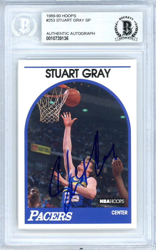 Stuart Gray Autographed 1989-90 Hoops Card #253 Indiana Pacers Beckett BAS #10739136 - RSA