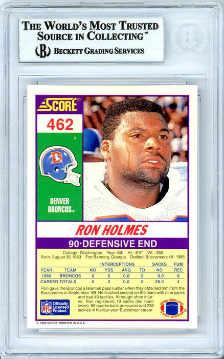 Ron Holmes Autographed 1990 Score Card #462 Denver Broncos Beckett BAS #10739273 - RSA