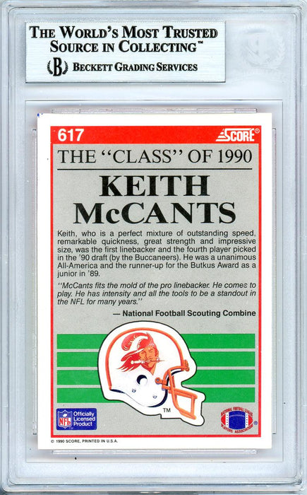 Keith McCants Autographed 1990 Score Rookie Card #617 Tampa Bay Buccaneers Beckett BAS #10739279 - RSA