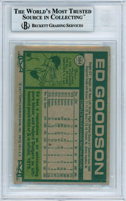 Ed Goodson Autographed 1977 Topps Card #584 Los Angeles Dodgers Beckett BAS #10982300 - RSA